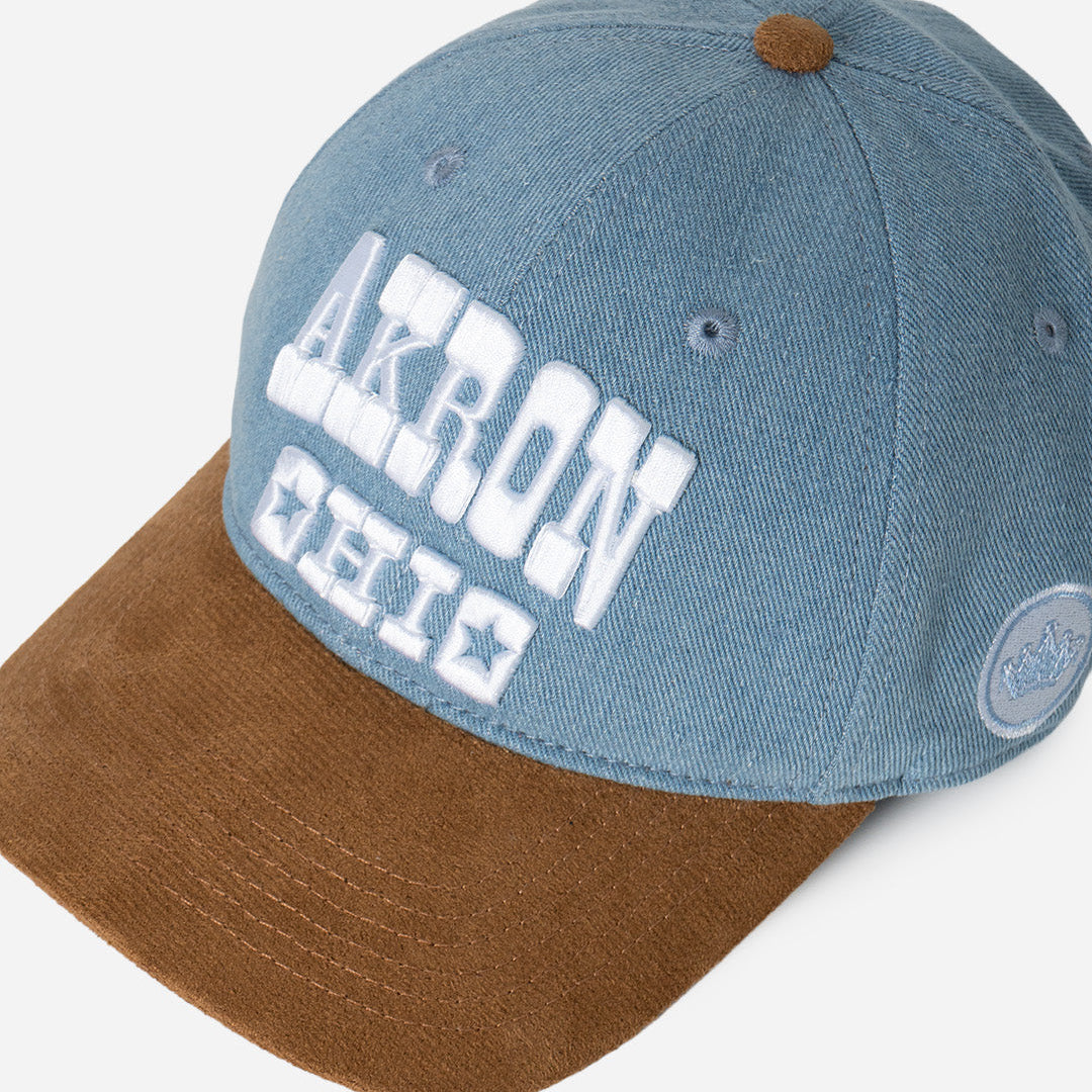 AKRONOHIOdenimblueandbrowncap2.jpg
