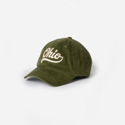 Ohio Script Green Corduroy Cap