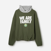 Two-Tone We Are Family Hoodie (Green & Grey)